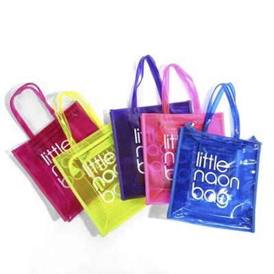 China 100% Eco-friendly Wholesale Custom Waterproof Tote Fashion Transparent PVC Shopping Bags for Men and Women for sale