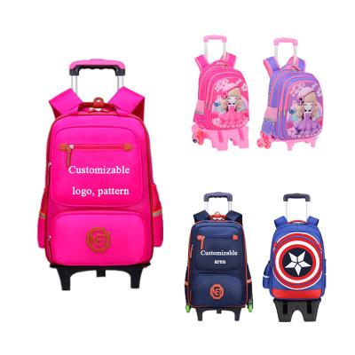 China Factory direct sale children trolley school bag fashion trolley travel case anti-theft backpack for kids for sale