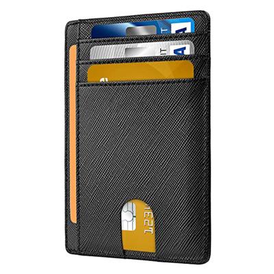 China Hot Selling Men's Slim Wallet No Front Pocket RFID Card Holder Blocking Men Wallet With Credit Card Pocket for sale