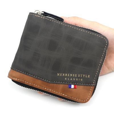 China No Zipper Men Hot Selling Fashion Leather Bifold Wallet Men Slim Short Wallet for sale