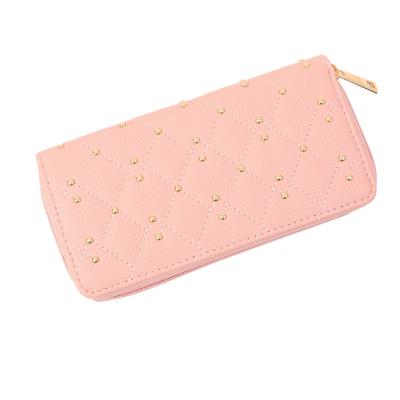 China OEM Custom 2020 Ladies No Rivet Modern Vertical Wallet With Zipper Coin Bag for sale