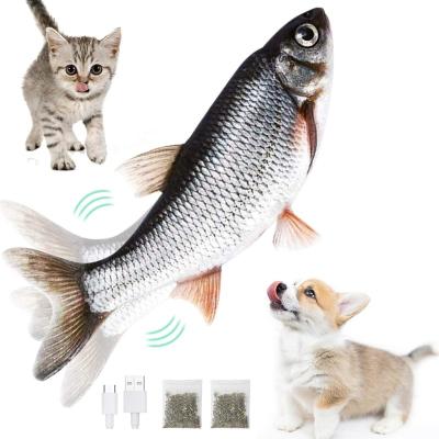 China Amazon Supplier Electric Rechargeable Cat Toy Soft Stocked Fish For Cat Moving Fish With Catnip Cat Player Fish Toy for sale