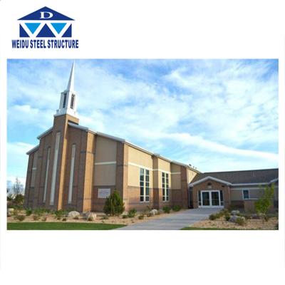 China Steel Fabricated House Prefab Church Low Cost Church Projects Prefab Steel Structure Church for sale