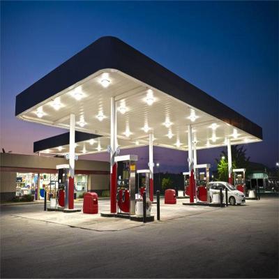 China Gas Station Light Steel Frame Type Steel Structure Gas Station For Canopy Design for sale