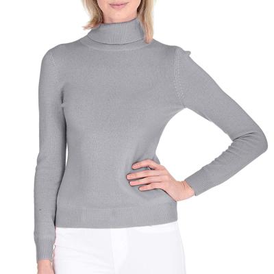 China custom Anti-wrinkle cashmere lapel soft turtle neck sweater knitted long sleeve women's pullover for sale