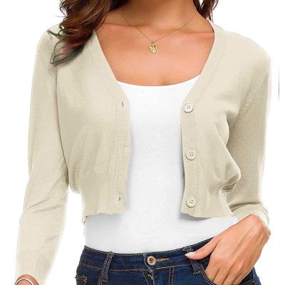 China Anti-Wrinkle Women's Short Sleeve Vest Cardigan Sweater Long Buttoned Knit Jacket for sale