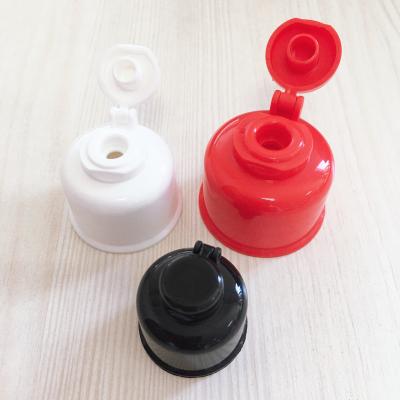 China Non Spill Bell Shape UV Capsule Cap Gold / Silver Flip Cap Bottle Lid 24 / 410 for sale