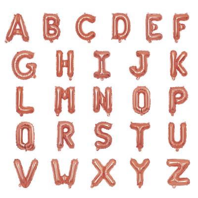 China Morden 16inch Letter Balloons Foils Silver Rose Gold Alphabet Birthday Party Wedding Decoration Baby Shower Party Supplies for sale