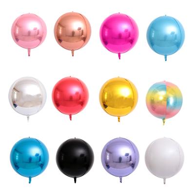 China Wholesale Romantic Wedding Party Decoration Balloon 22 Inch 4D Round Foil Helium Balloons for sale