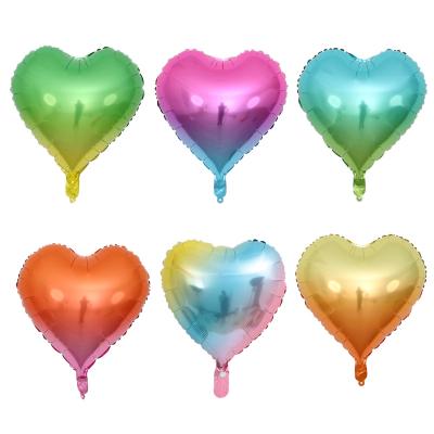 China Multicolor Heart Shaped Balloon Romantic Wedding Birthday Party Decorations Helium 18inch Foil Balloon for sale