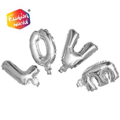 China Mini Morden 6 inch LOVE letter foil balloon silver wedding party decorated balloons for sale