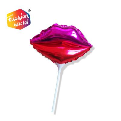 China Mini New Morden Lipstick Foil Balloon Lips Proposal Wedding Venue Decorated Balloons for sale