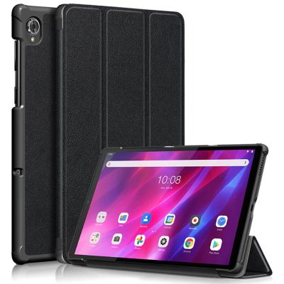 China Ultra Thin Triple Slim Magnetic Folding Leather Case Stand Flip PU Cover Tablet Cover For Lenovo K10 for sale