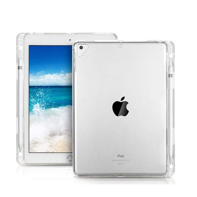 China Ultra Thin Case Soft Transparent Back Silicone Slim TPU Cover For iPad 10.2 For iPad 10.5 Case With Pencil Holder for sale