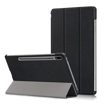 China Ultra Thin PU Leather Triple Flip Case Cover For Samsung Galaxy Tab S7 Fe T730 T735 for sale