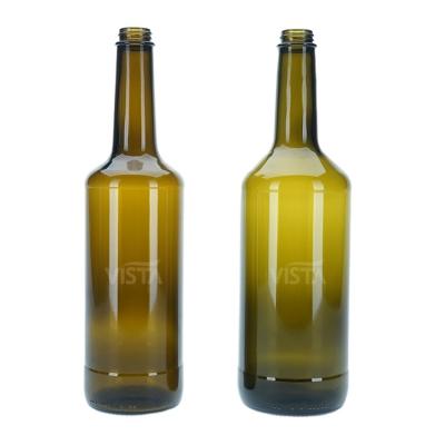 China Factory Supply Food Factory Supply Direct Antique Green 25.4oz 750ml 32oz 1000ml Extra Virgin Garlic Oil Olive Glass Bottle for sale