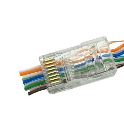 China Networking Pass Through RJ45 8P8C Cat6 UTP EZ Connector Plug for sale