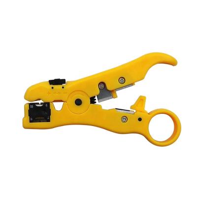 China Network Cable Clamp and Coaxial Cable Wire Stripper Stripping Tools for UTP STP RG59 RG6 RG7 RG11 Multifunctional Cutter Stripper for sale