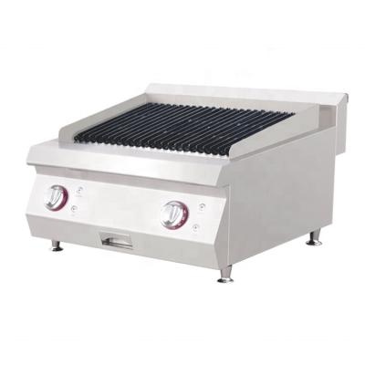 China Restaurant Kitchen Inductry Hotel Restaurant Stainless Steel Countertop Commercial Style Lava Rock Grill for sale