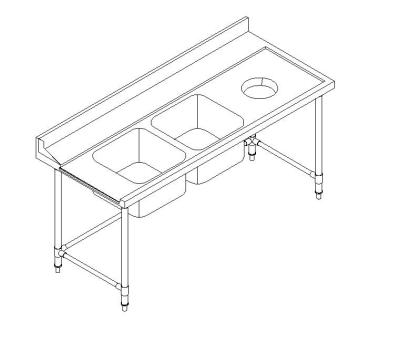 China Dirty Collection 304 Double Sink Bowls Table for sale