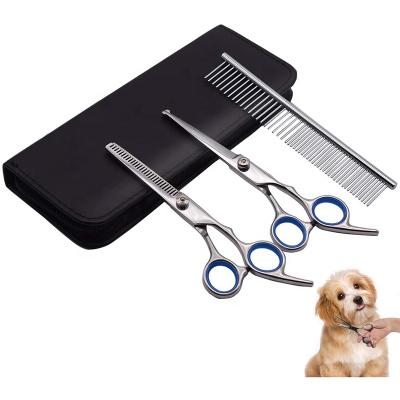 China Professional Dogs Dog Cat Pet Grooming Scissors Set With Lice Comb for sale