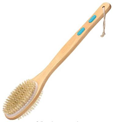 China EXFOLIATE soft and stiff bristles double sided long handle bath body brush for sale