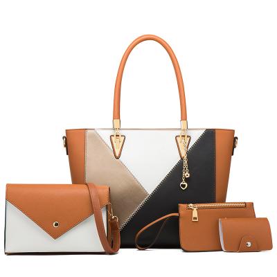 China 2021 Custom Logo 4 Pcs High Quality Leather Handbag Sets Fashion Handbag 4 Pcs Sets Lady Luxury Handbags For Women Tote Bag Handbags Sets for sale