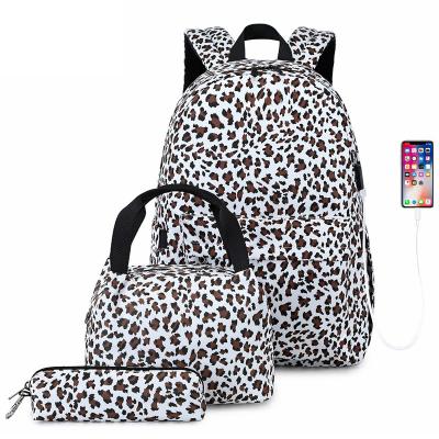 China With High Quality USB Charging Usb Oxford Backpack Set 3 Student In 1 School Bags Kids Backpacks For School Students for sale