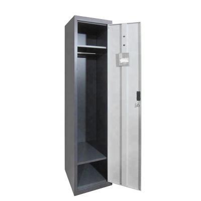 China Vertical Metal Bedroom Single Door Wardrobe Metal Clothes Locker for sale