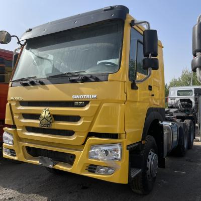 China Usado Howo Sinotruk 371 6x4 T7 camión tractor con eje delantero 7.5T 6 cilindros en venta