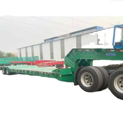 China 80 Ton 3 Axle Low Bed Trailer Detachable Gooseneck Lowboy Trailer For Sale In Guinea And Kenya for sale