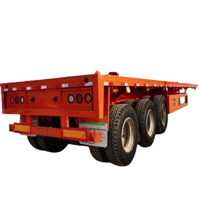 Chine Commercial 3 axes extensible 40ft 60 tonnes plat semi-remorque, plate-forme semi-remorque pour le tracteur camion et le transport de marchandises à vendre