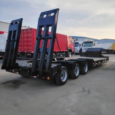 China New 3 Axle Semi Truck Lowboy Trailer , 60 Ton Low Bed Trailer For Sale for sale