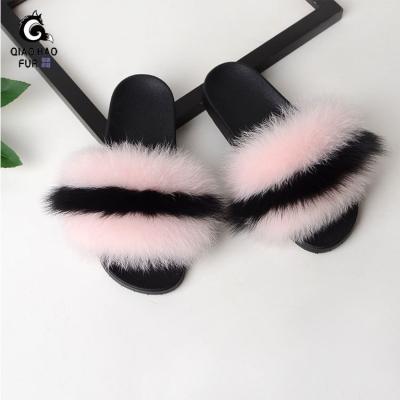 China Fashion Trend Slippers Top Quality Fur Strappy Faux Fur Slippers Custom Made Woman Platform For WomenSlides Slippers for sale