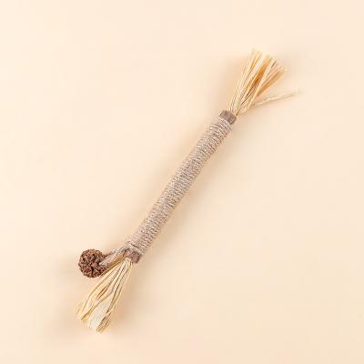 China Sustainable Hot Sale Natural Interactive Wooden Cat Teaser Stick Toy Cat Teasing Stick Cat Feather Toys for sale