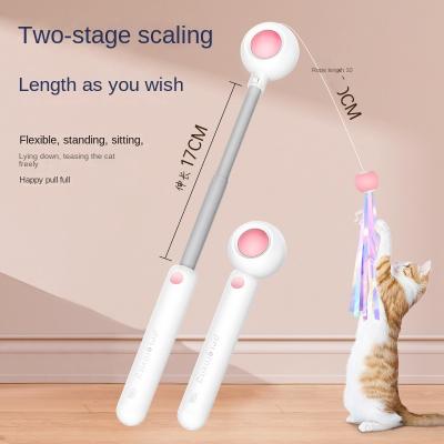 China Sustainable Best Price Retractable Cat Toys  Stick Replacement Fun Teaser Stick  Interactive Feather Toy for sale