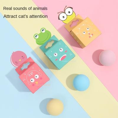 China Sustainable New Genuine Product Catnip Toy Interactive Self-rotating Vocal Toys Durable Tricolor Teasing Ball for sale