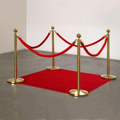 China Steel Commercial Stainless Steel Bollard and Rope Museum Exhibition Red Carpet Stand for sale