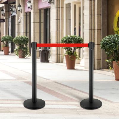 China Black iron/stainless steel bank airport security queue barrier stand up extended retractable safty belt rack purchase wholesale for sale