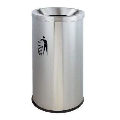 China Sustainable Waste Bin 30liter Rubbish Dust Bin Open Top Stainless Steel for sale