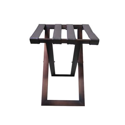 China Square Metal Foldable Luggage Rack Brown Tube Luggage Rack For Bedroom for sale