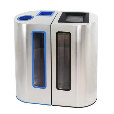 China Convenient Sustainable Indoor Clear Body Colored Classification Trash Can Classify To Recycle Bins for sale