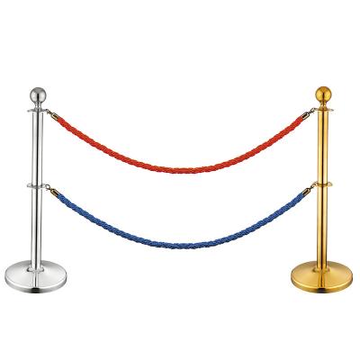 China Velvet / Twisted Ball Tube Gold Velvet Rope Barrier For Crowd Control Airport Stands for sale