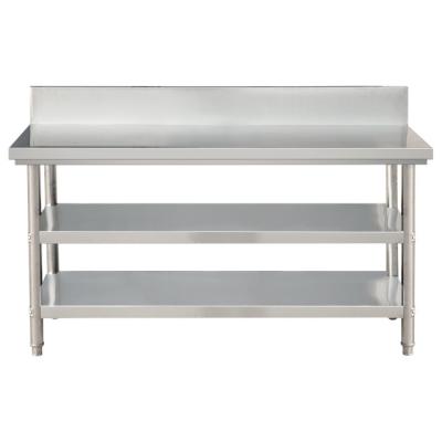 China With Folder Three Layers Hotel Kitchen Equipment Round Leg Folder Stainless Steel Workbench Kitchen Workbench Customized Supply Table for sale