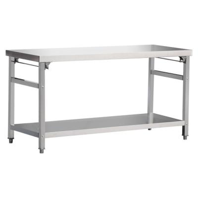 China Restaurant Grade (Height) Adjustable Stainless Steel Workbench Kitchen Foldable Work Table for sale