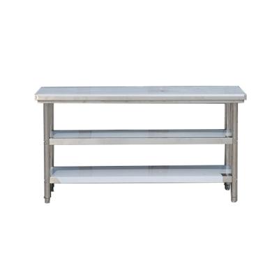 China Hotel/Restaurant Kitchen/Lab Customized 3 Layers 201 304 Restaurant Industrial Food Preparation Stainless Steel Workshop Table Metal Worktable for sale