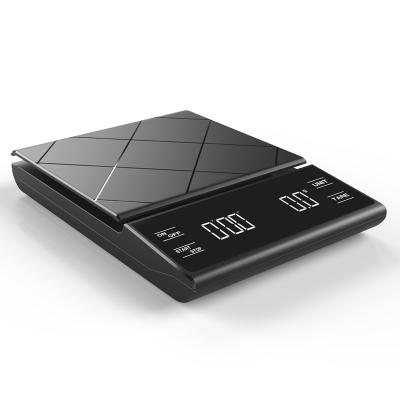 China 2020 New Digital Coffee Scale Timer Viable Custom Coffee Machines LED Coffee Scale With A 1g Timer for sale