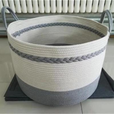 China 2019 New Design Hot Sale Laundry Basket Cotton Rope Storage Basket Braided Basket Viable for sale