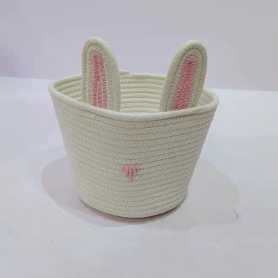 China 2021 Best Viable Hot Selling Gifts For Eater Season Cotton Rope Storage Basket Kids Baby Baskets For Family for sale