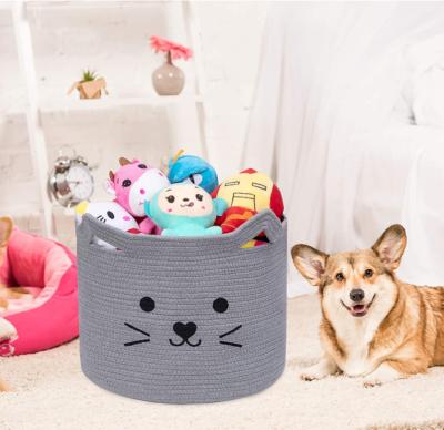 China Toy Basket Storage Baskets Viable for KidsPet Gift Basket for Cat Dog-Grey Cat for sale